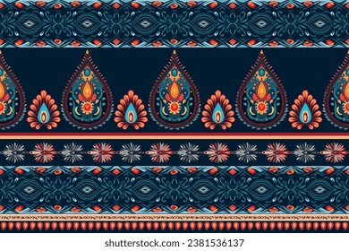 Abstract ethnic pattern flower design. Aztec fabric boho mandalas textile wallpaper. Tribal native motif African American sari elegant embroidery vector background 