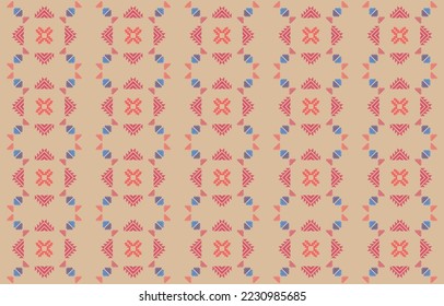 Abstract ethnic pattern geometric elements design. Vector seamless fabric collection design for bright colors. Design perfect for textile, wrapping paper, wallpaper, background, batik, illustration.