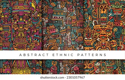 Abstract ethnic pattern illustration backgrounds	
