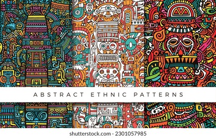 Abstract ethnic pattern illustration backgrounds	

