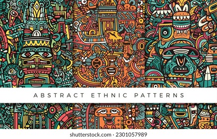 Abstract ethnic pattern illustration backgrounds	
