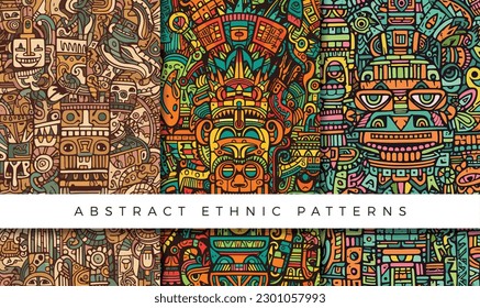 Abstract ethnic pattern illustration backgrounds	
