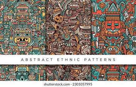 Abstract ethnic pattern illustration backgrounds	
