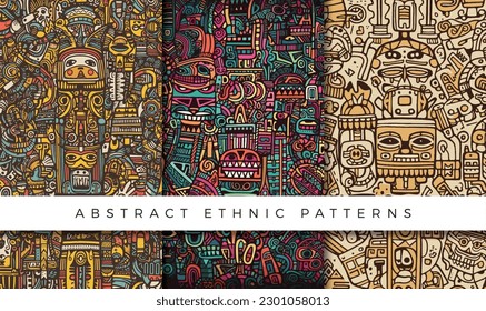 Abstract ethnic pattern illustration backgrounds	
