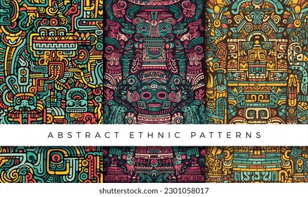Abstract ethnic pattern illustration backgrounds	
