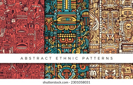 Abstract ethnic pattern illustration backgrounds	
