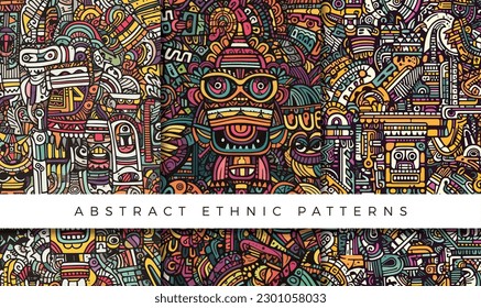 Abstract ethnic pattern illustration backgrounds	
