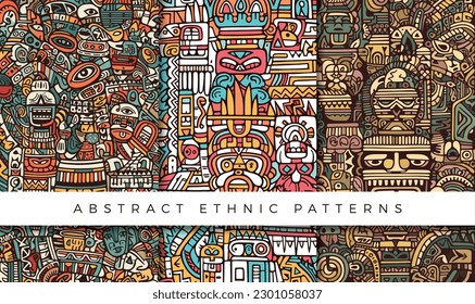 Abstract ethnic pattern illustration backgrounds	
