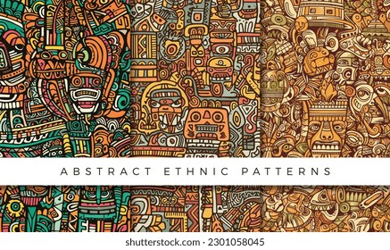 Abstract ethnic pattern illustration backgrounds	
