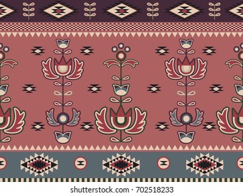 Abstract ethnic pattern.  Seamless American prairie pattern. Background in navajo style. Tribal design.Can be used for the design of textiles, fabrics, wallpapers and backgrounds