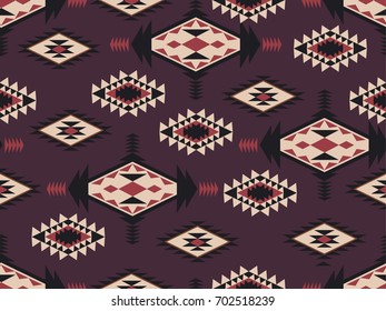 Abstract ethnic pattern.  Seamless American prairie pattern. Background in navajo style. Tribal design.Can be used for the design of textiles, fabrics, wallpapers and backgrounds