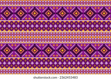 Abstract ethnic pattern, seamless floral, ikat work, geometric shapes, Indian tribal pattern, tulki purple white yellow black for textiles prints rugs cushions bed sheets.