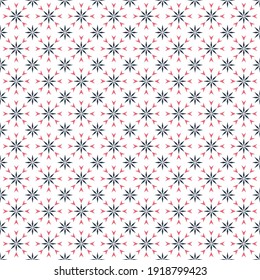 Abstract Ethnic Pattern. Simple Flower Geometric Pattern on White Background.