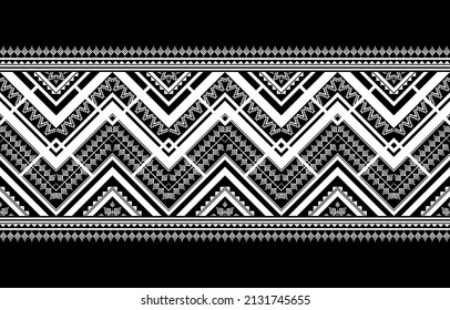 Abstract ethnic pattern traditional. Geometric pattern in tribal. Border decoration. Design for background, wallpaper, vector illustration, textile, fabric, clothing, batik, carpet, embroidery.