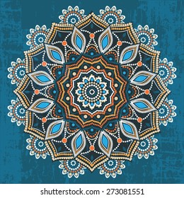 Abstract ethnic round ornamental pattern