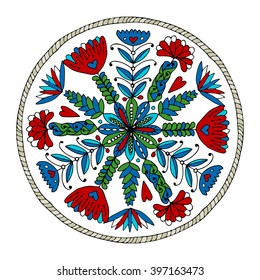 Abstract ethnic round ornamental pattern