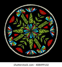 Abstract ethnic round ornamental pattern