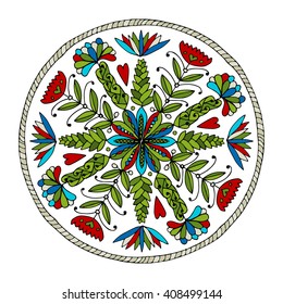 Abstract ethnic round ornamental pattern