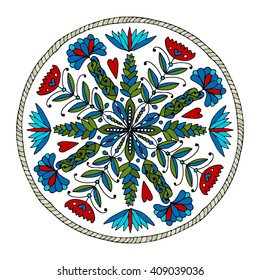 Abstract ethnic round ornamental pattern