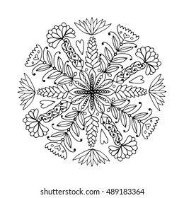 Abstract ethnic round ornamental pattern
