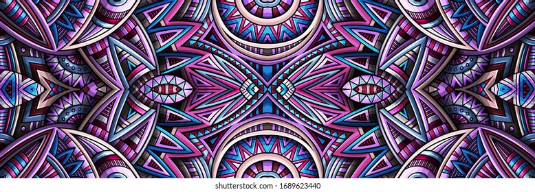 Abstract ethnic rug ornamental seamless pattern. Vector vintage background. Colorful tribal stripe banner design for print on fabric, textile, greeting cards, phone cases, scarves, wrapping paper