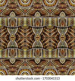 Abstract ethnic rug ornamental seamless pattern. Vector vintage background. Colorful tribal square design for print on fabric, textile, greeting cards, phone cases, scarves, wrapping paper