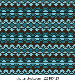 abstract ethnic seamless background. textures in blue and brown colors. vector illustration. ornament pattern