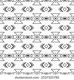 Abstract ethnic seamless geometric pattern. Tribal and ethnic motif seamless background. Black and white vector background. Design for background, clothing, wrapping, batik, fabric.