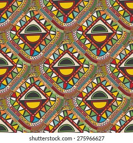 Abstract ethnic seamless geometric pattern