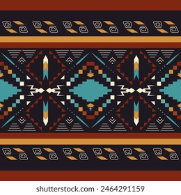 Abstract Ethnic seamless pattern. African, Mexican geometric ornament. Tribal rug, blanket.