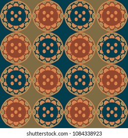 abstract ethnic seamless pattern with circles.