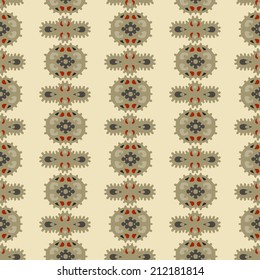 Abstract ethnic seamless pattern.  Floral background texture. Endless repeating print. Fabric design. Wallpaper - vector 