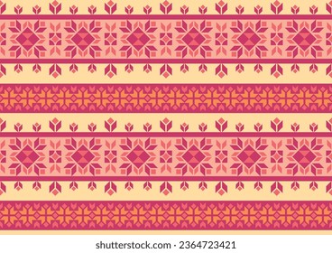 patrón abstracto étnico sin soldadura, fondo de forma geométrica, plantillas de diseño de color beige y rojo para papel de pared, ropa, alfombra, envoltura, tela, textil
