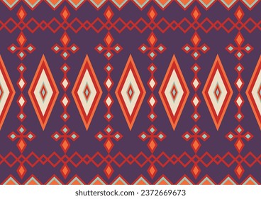 abstract ethnic seamless pattern, geometric shape background, red, purple and orange colors, design templates for wallpaper, clothing, carpet, wrapping, fabric, textile