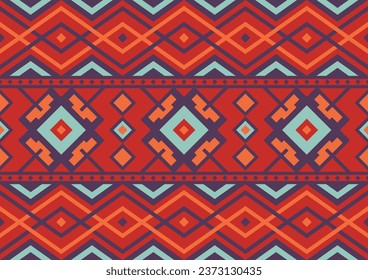 abstract ethnic seamless pattern, geometric shape background, red, orange and purple colors, design templates for wallpaper, clothing, carpet, wrapping, fabric, textile