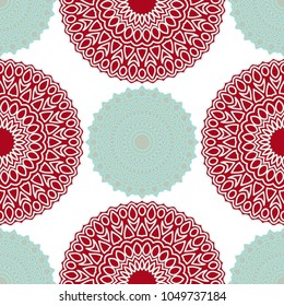 Abstract Ethnic Seamless Pattern. Oriental Mandala Background. Abstract Vintage Ornament for Wallpaper, Textile, Fabric and Paper.