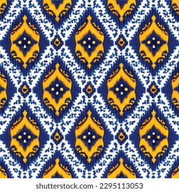 Resumen de patrones étnicos sin costura ornamentales. Diseño festivo de fondo colorido, impresión folk. patrón de ikat