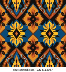 Abstrakte ethnische nahtlose Muster dekoriert. Fesselnde bunter Hintergrund-Design, Folk-Druck. Katzenmuster