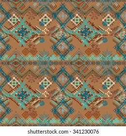 Abstract ethnic seamless pattern. Tribal art print. Background texture, wallpaper, wrapping