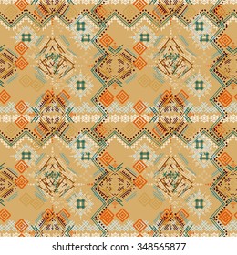 Abstract ethnic seamless pattern. Tribal art print. Background texture, wallpaper, wrapping