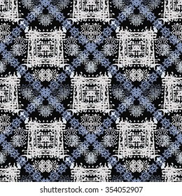Abstract ethnic seamless pattern. Tribal art boho print, hand drawn ornament. Background texture, wallpaper, wrapping