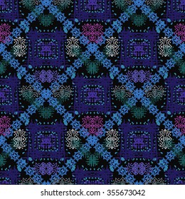 Abstract ethnic seamless pattern. Tribal art boho print, hand drawn ornament. Background texture, wallpaper, wrapping