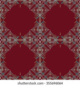 Abstract ethnic seamless pattern. Tribal art boho print, hand drawn ornament. Background texture, wallpaper, wrapping