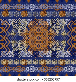 Abstract ethnic seamless pattern. Tribal art boho print, hand drawn ornament. Background texture, wallpaper, wrapping
