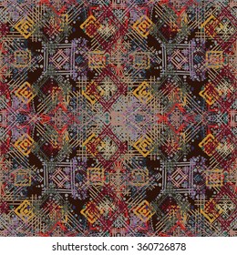 Abstract ethnic seamless pattern. Tribal art boho print, hand drawn ornament. Background texture, wallpaper, wrapping