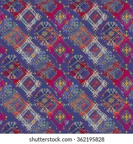 Abstract ethnic seamless pattern. Tribal art boho print, hand drawn ornament. Background texture, wallpaper, wrapping