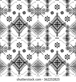 Abstract ethnic seamless pattern. Tribal art boho print, hand drawn ornament. Background texture, wallpaper, wrapping