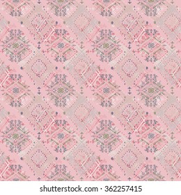 Abstract ethnic seamless pattern. Tribal art boho print, hand drawn ornament. Background texture, wallpaper, wrapping