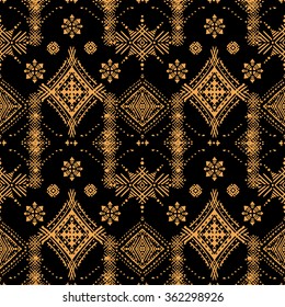 Abstract ethnic seamless pattern. Tribal art boho print, hand drawn ornament. Background texture, wallpaper, wrapping