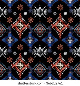 Abstract ethnic seamless pattern. Tribal art boho print, hand drawn ornament. Background texture, wallpaper, wrapping